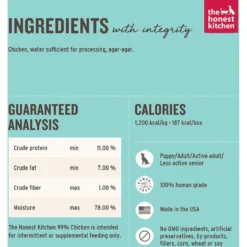 The Honest Kitchen Meal Booster 99% Chicken Wet Dog Food Topper 10 The Honest Kitchen Meal Booster 99% Chicken Wet Dog Food Topper -Pawsphoria Sales Store 160796 PT2. AC SS1800 V1649102275