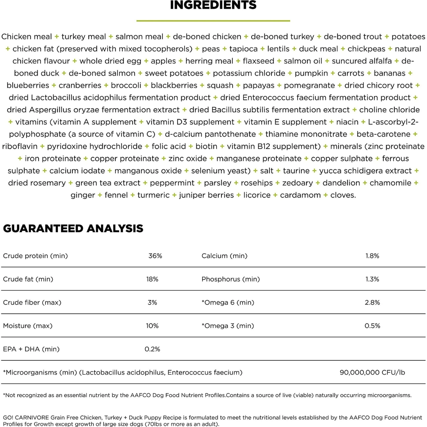 Go! Solutions Carnivore Grain-Free Chicken, Turkey + Duck Puppy Recipe Dry Dog Food 4 Go! Solutions Carnivore Grain-Free Chicken, Turkey + Duck Puppy Recipe Dry Dog Food - Image 4