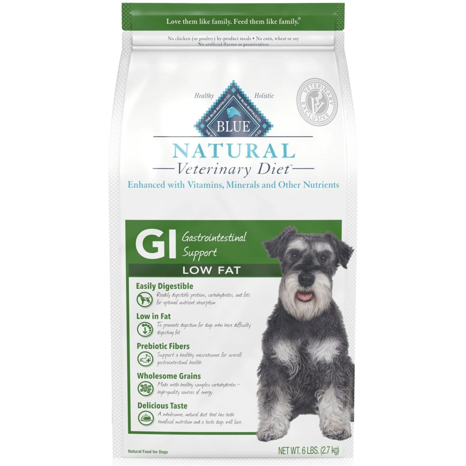 Blue Buffalo Natural Veterinary Diet GI Gastrointestinal Support Low Fat Dry Dog Food 1 Blue Buffalo Natural Veterinary Diet GI Gastrointestinal Support Low Fat Dry Dog Food