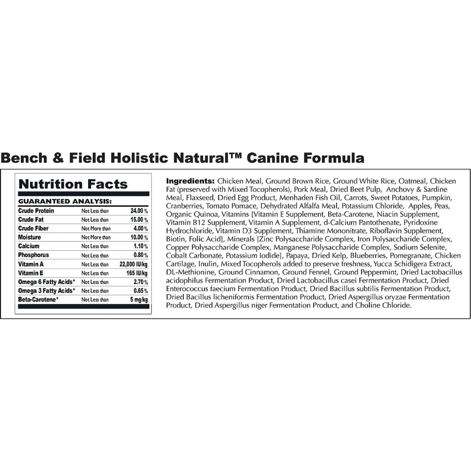Bench & Field Holistic Natural Formula Dry Dog Food 3 Bench & Field Holistic Natural Formula Dry Dog Food - Image 3