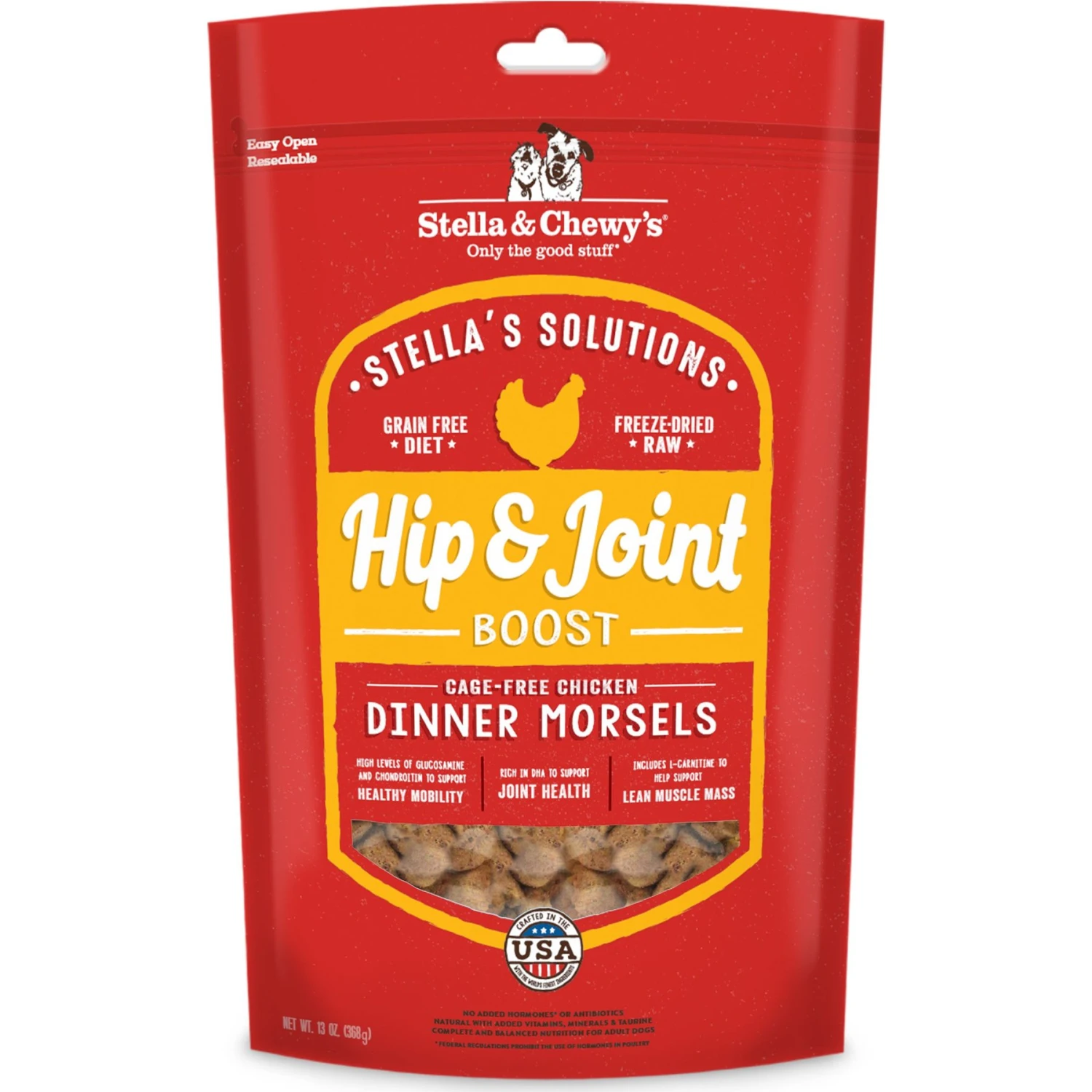 Stella & Chewy's Stella's Solutions Hip & Joint Boost Freeze-Dried Raw Cage-Free Chicken Dinner Morsels Dog Food 1 Stella & Chewy's Stella's Solutions Hip & Joint Boost Freeze-Dried Raw Cage-Free Chicken Dinner Morsels Dog Food