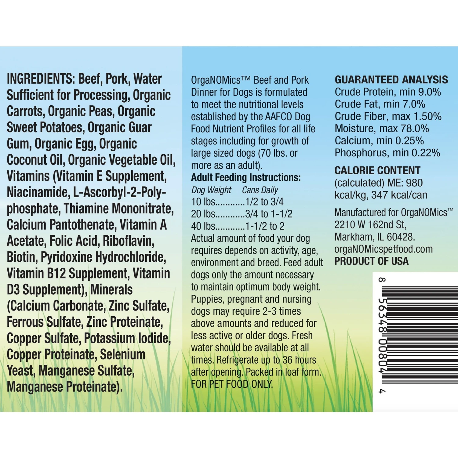 OrgaNOMics Beef & Pork Dinner Grain-Free Pate Wet Dog Food 2 OrgaNOMics Beef & Pork Dinner Grain-Free Pate Wet Dog Food - Image 2