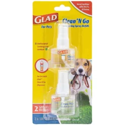 Glad For Pets Dog Poop Bag Dispenser Sanitizing Spray Refills, 2 Count