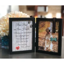 Pawprints Remembered Memorial Picture Frame With Ribbon & Tag -Pawsphoria Sales Store 183453 PT3. AC SS1800 V1564752722