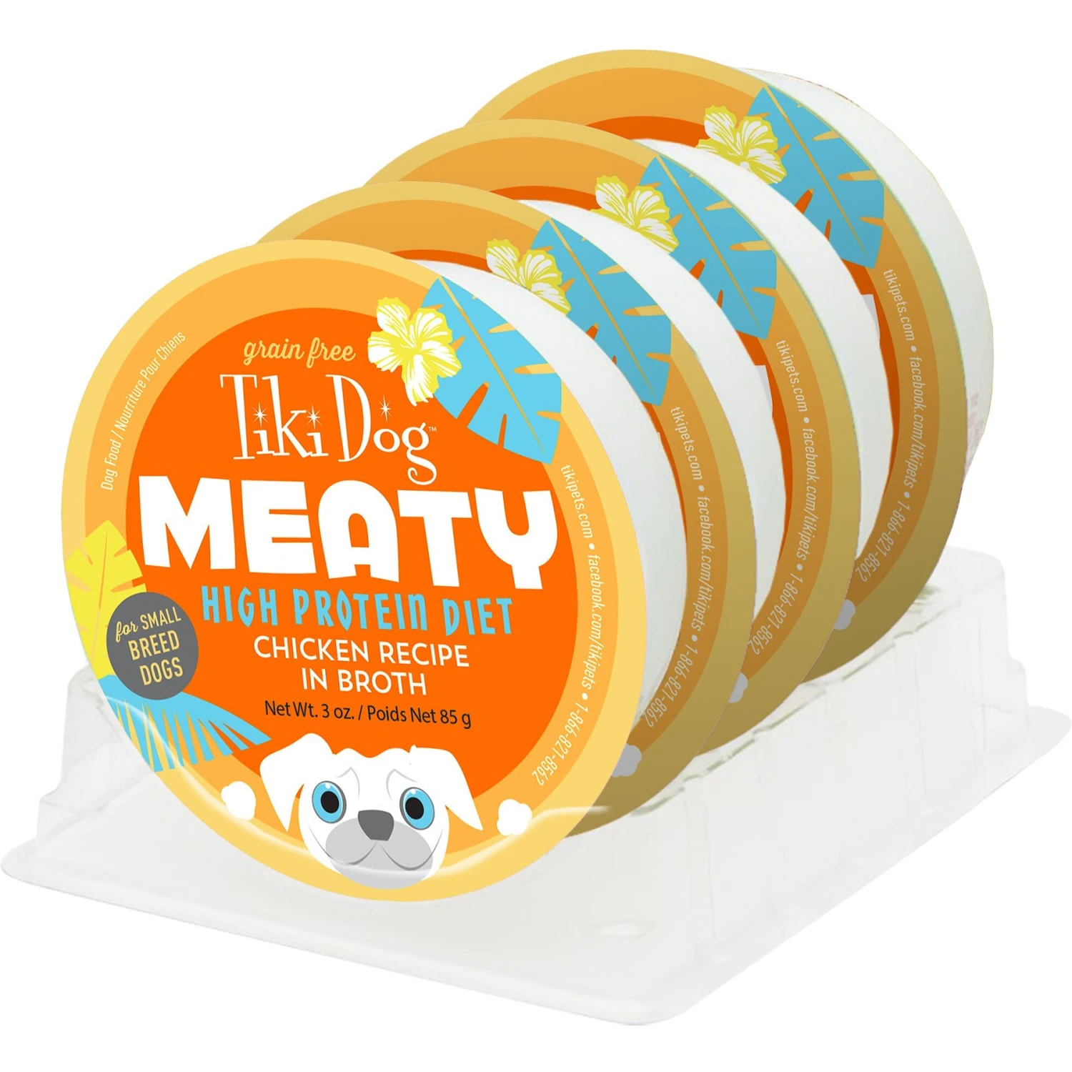 Tiki Dog Meaty High Protein Diet Chicken Recipe In Broth Grain-Free Wet Dog Food, 3-oz Cup, Case Of 4 2 Tiki Dog Meaty High Protein Diet Chicken Recipe In Broth Grain-Free Wet Dog Food, 3-oz Cup, Case Of 4 - Image 2