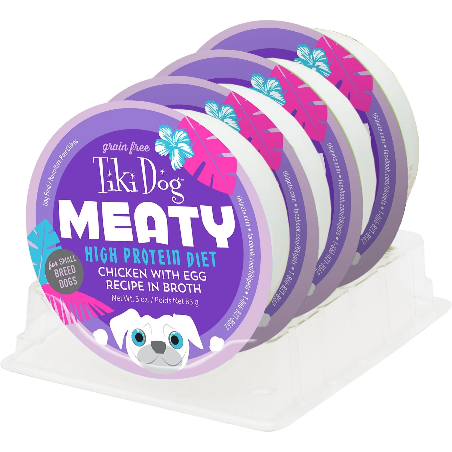 Tiki Dog Meaty High Protein Diet Chicken With Egg Recipe In Broth Grain-Free Wet Dog Food, 3-oz Cup, Case Of 4 2 Tiki Dog Meaty High Protein Diet Chicken With Egg Recipe In Broth Grain-Free Wet Dog Food, 3-oz Cup, Case Of 4 - Image 2