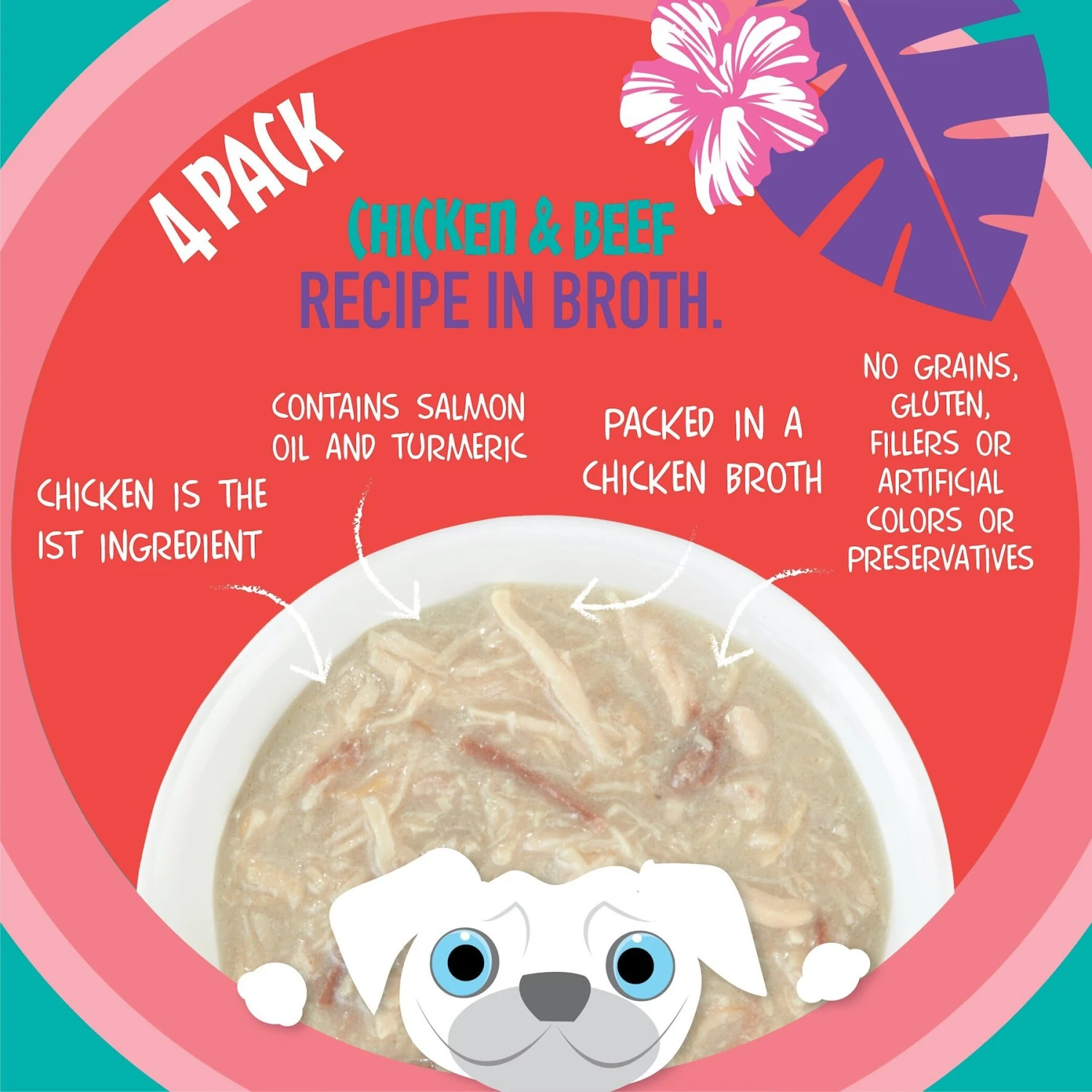 Tiki Dog Meaty High Protein Diet Chicken With Beef Recipe In Broth Grain-Free Wet Dog Food, 3-oz Cup, Case Of 4 2 Tiki Dog Meaty High Protein Diet Chicken With Beef Recipe In Broth Grain-Free Wet Dog Food, 3-oz Cup, Case Of 4 - Image 2