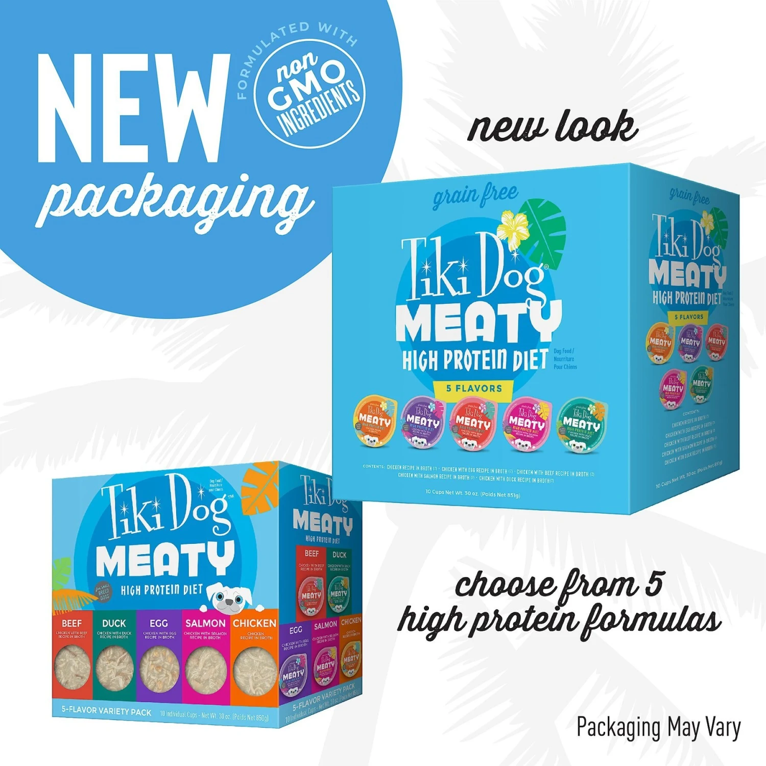 Tiki Dog Meaty High Protein Diet Variety Pack Grain-Free Wet Dog Food, 3-oz Cup, Case Of 10 2 Tiki Dog Meaty High Protein Diet Variety Pack Grain-Free Wet Dog Food, 3-oz Cup, Case Of 10 - Image 2