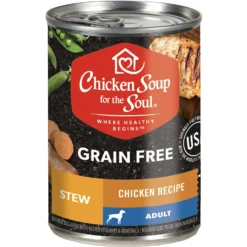 Chicken Soup For The Soul Chicken Recipe Stew Grain-Free Canned Dog Food, 13-oz, Case Of 12