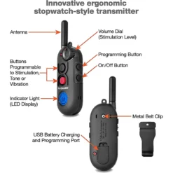 Educator By E-Collar Technologies Educator 1/2 Mile Pro Advanced Waterproof Dog Training Collar, Black -Pawsphoria Sales Store 210073 PT3. AC SS1800 V1595889669