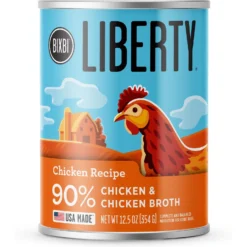 BIXBI Liberty Limited Ingredient Chicken Recipe Canned Dog Food, 12.5-oz Can, Case Of 12