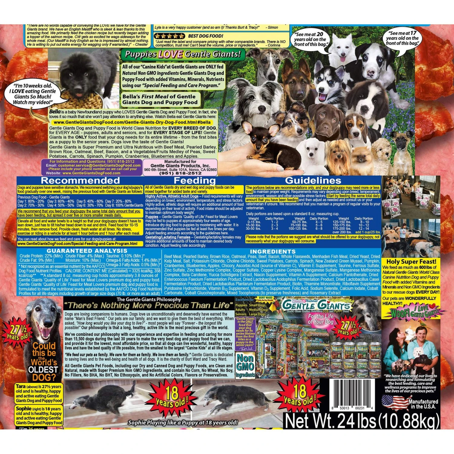 Gentle Giants Natural Non-GMO Dog & Puppy Beef & Bacon Dry Dog Food, 24-lb Bag 7 Gentle Giants Natural Non-GMO Dog & Puppy Beef & Bacon Dry Dog Food, 24-lb Bag - Image 7