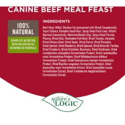 Nature's Logic Canine Beef Meal Feast All Life Stages Dry Dog Food 12 Nature's Logic Canine Beef Meal Feast All Life Stages Dry Dog Food -Pawsphoria Sales Store 217988 PT3. AC SS1800 V1703016739