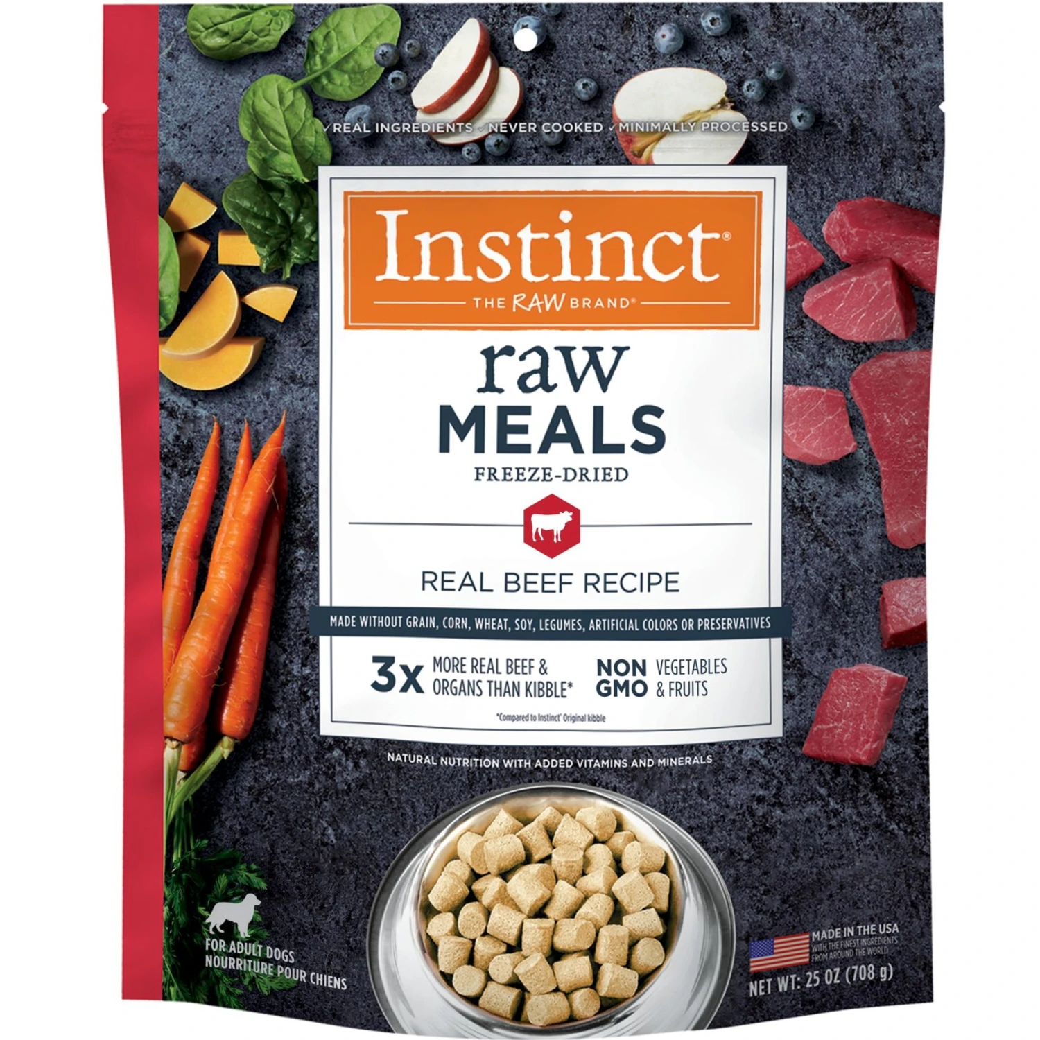 Instinct Freeze-Dried Raw Meals Real Beef Recipe Grain-Free Dog Food 1 Instinct Freeze-Dried Raw Meals Real Beef Recipe Grain-Free Dog Food