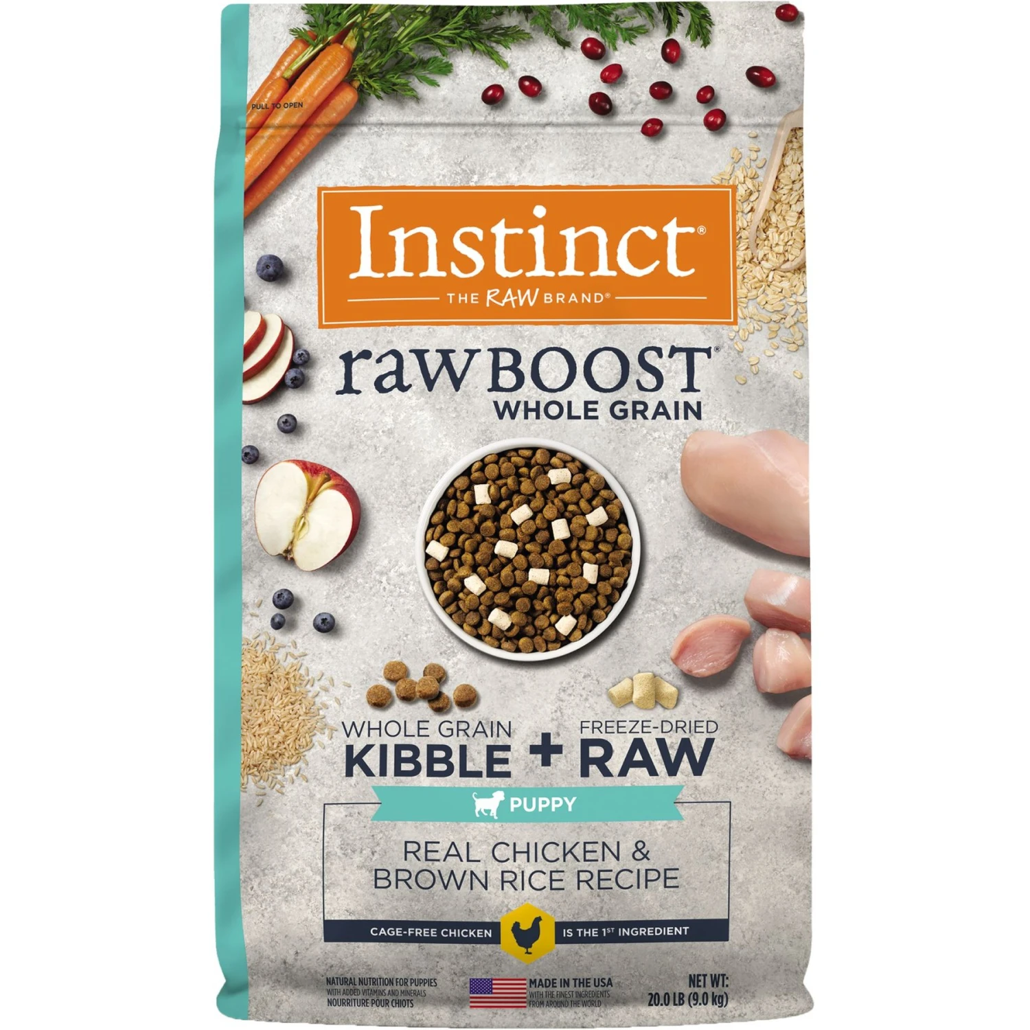 Instinct Raw Boost Puppy Whole Grain Real Chicken & Brown Rice Recipe Freeze-Dried Raw Coated Dry Dog Food 1 Instinct Raw Boost Puppy Whole Grain Real Chicken & Brown Rice Recipe Freeze-Dried Raw Coated Dry Dog Food