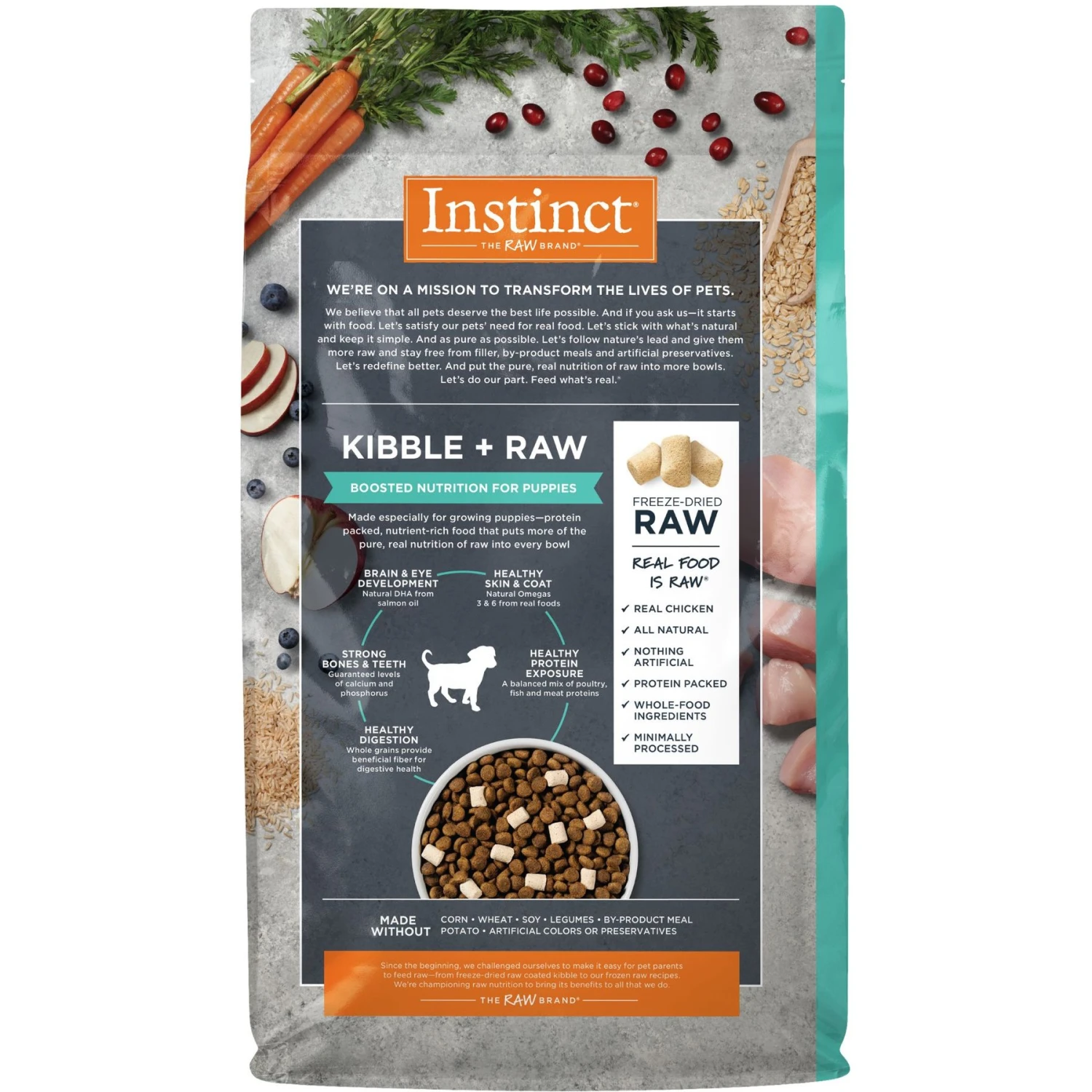 Instinct Raw Boost Puppy Whole Grain Real Chicken & Brown Rice Recipe Freeze-Dried Raw Coated Dry Dog Food 2 Instinct Raw Boost Puppy Whole Grain Real Chicken & Brown Rice Recipe Freeze-Dried Raw Coated Dry Dog Food - Image 2