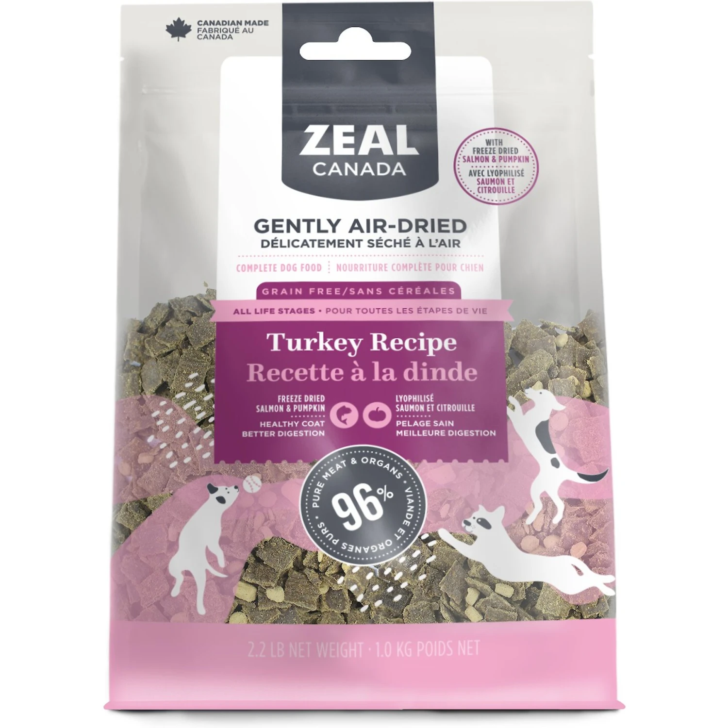 Zeal Canada Gently Turkey Recipe & Freeze-Dried Salmon & Pumpkin Grain-Free Air-Dried Dog Food 1 Zeal Canada Gently Turkey Recipe & Freeze-Dried Salmon & Pumpkin Grain-Free Air-Dried Dog Food