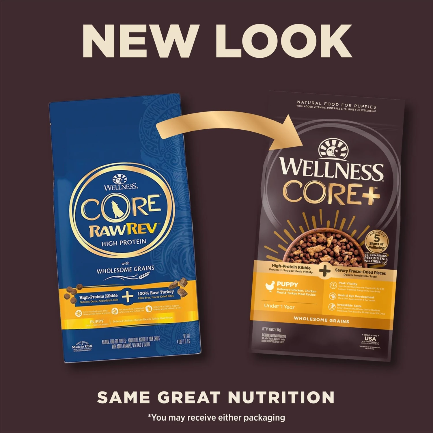 Wellness CORE RawRev Wholesome Grains Puppy Recipe High Protein Dry Dog Food 2 Wellness CORE RawRev Wholesome Grains Puppy Recipe High Protein Dry Dog Food - Image 2