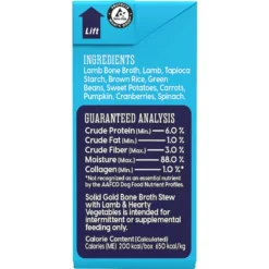 Solid Gold Bone Broth Stew With Lamb & Hearty Vegetables Whole Grain Dog Food Topper, 11-oz Box 10 Solid Gold Bone Broth Stew With Lamb & Hearty Vegetables Whole Grain Dog Food Topper, 11-oz Box -Pawsphoria Sales Store 222455 PT2. AC SS1800 V1582736893