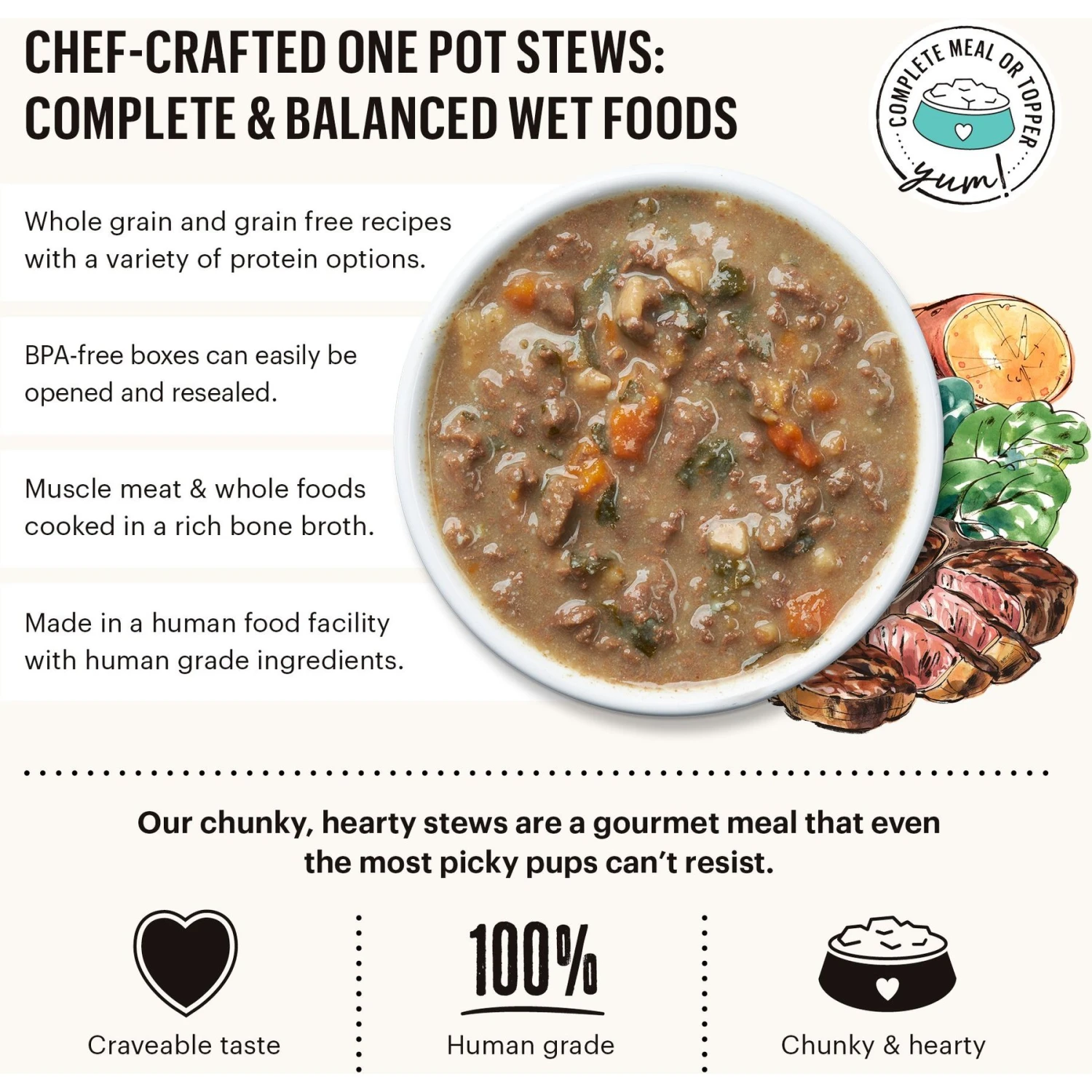 The Honest Kitchen One Pot Stews Roasted Beef Stew Wet Dog Food 6 The Honest Kitchen One Pot Stews Roasted Beef Stew Wet Dog Food - Image 6