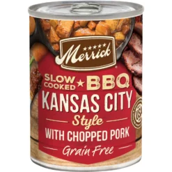 Merrick Grain-Free Wet Dog Food Slow-Cooked BBQ Kansas City Style With Chopped Pork