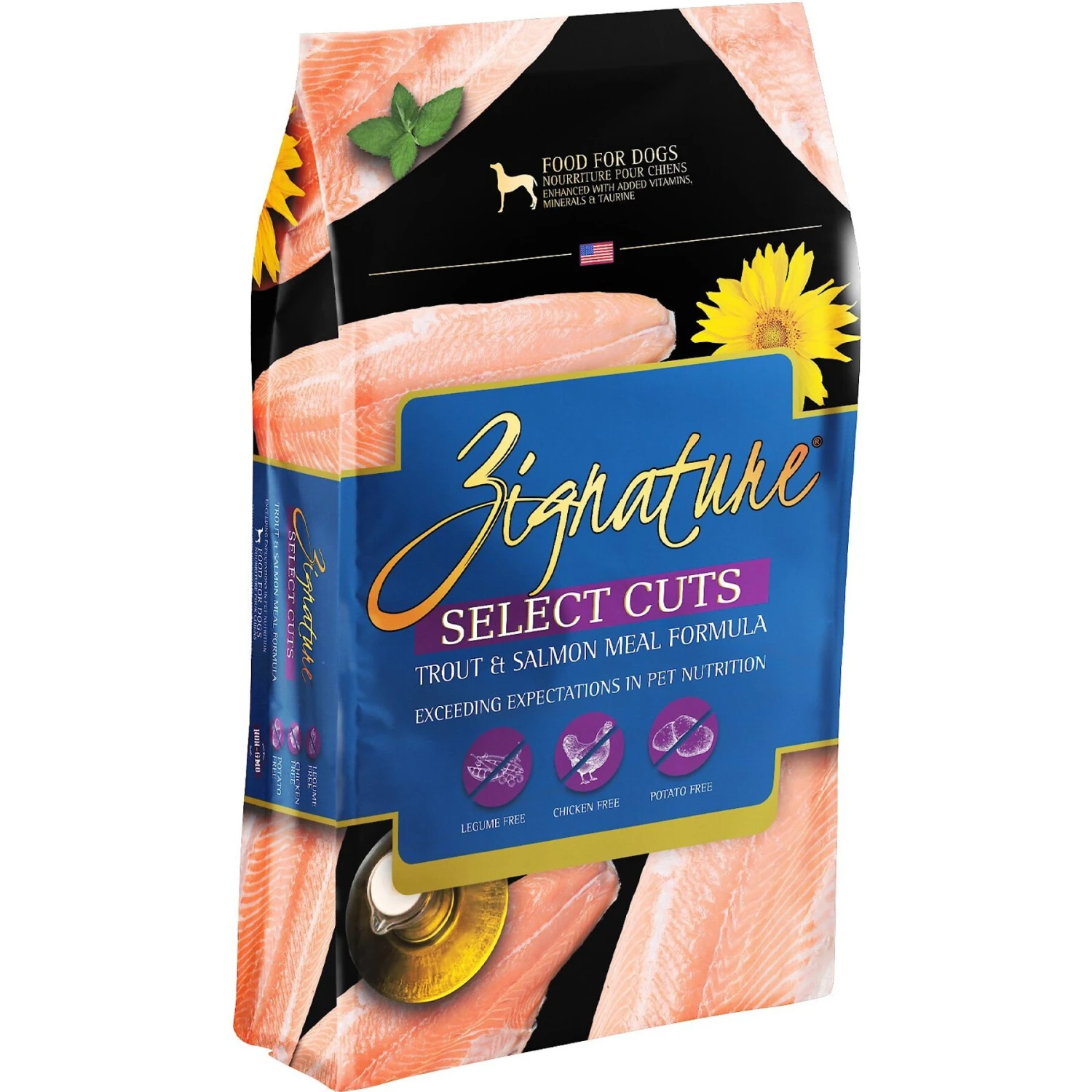 Zignature Select Cuts Trout & Salmon Meal Formula Dry Dog Food 1 Zignature Select Cuts Trout & Salmon Meal Formula Dry Dog Food