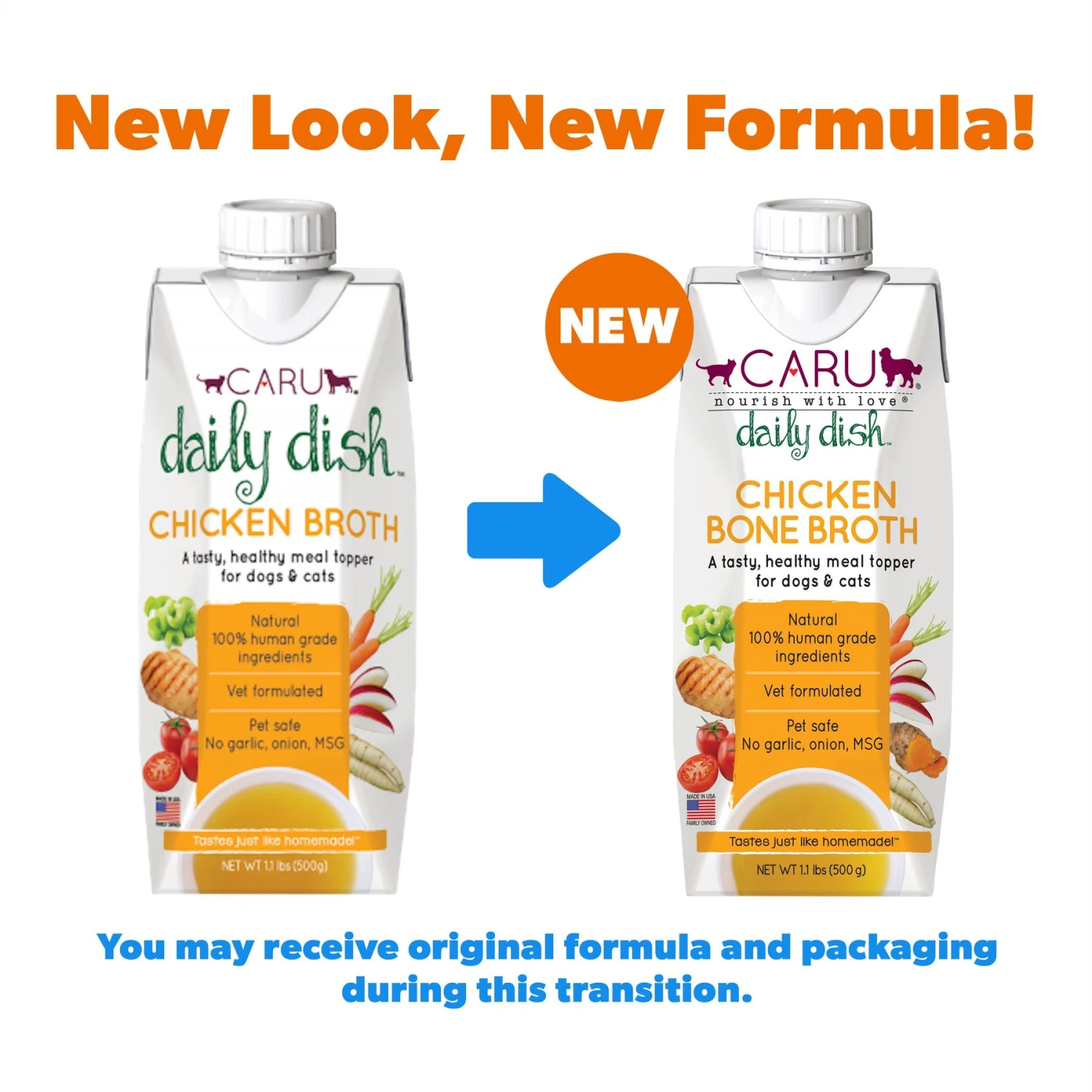 Caru Daily Dish Chicken Broth Human-Grade Dog & Cat Wet Food Topper, 1.1-lb Bottle 2 Caru Daily Dish Chicken Broth Human-Grade Dog & Cat Wet Food Topper, 1.1-lb Bottle - Image 2