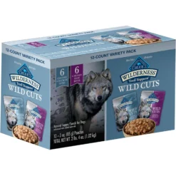 Blue Buffalo Wilderness Trail Toppers Wild Cuts Variety Pack Chunky Chicken & Beef Bites In Gravy Grain-Free Dog Food Topper, 3-oz, Pouch Of 12