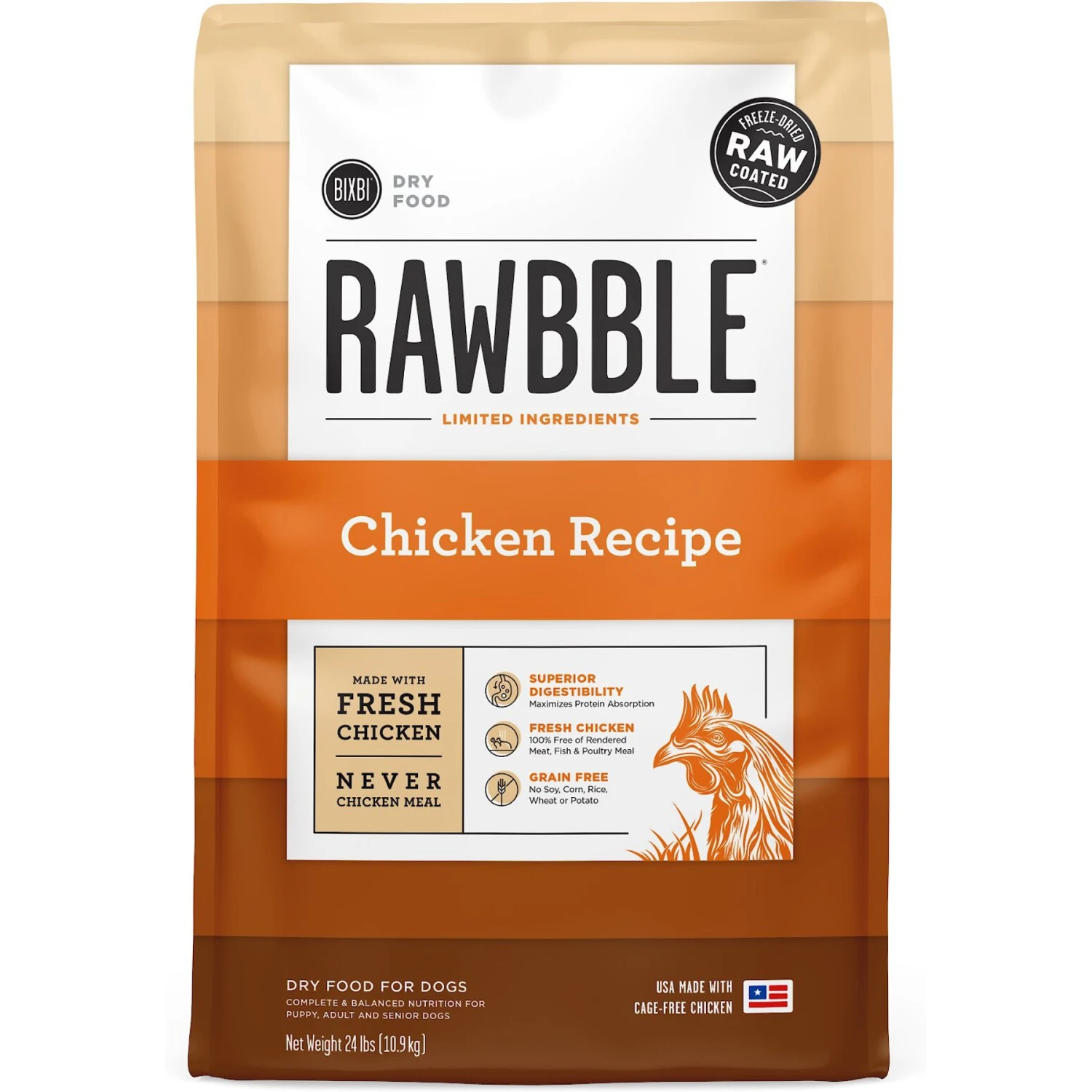 BIXBI RAWBBLE Fresh Chicken Recipe Limited Ingredient Grain-Free Dry Dog Food 1 BIXBI RAWBBLE Fresh Chicken Recipe Limited Ingredient Grain-Free Dry Dog Food