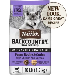 Merrick Backcountry Raw Infused Puppy Recipe + Grains With Chicken & Salmon Freeze-Dried Dry Dog Food