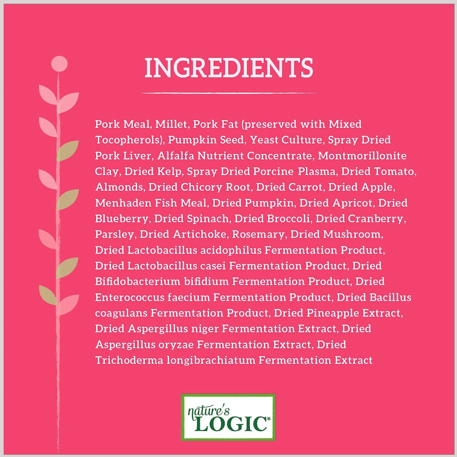 Nature's Logic Canine Pork Meal Feast All Life Stages Dry Dog Food 7 Nature's Logic Canine Pork Meal Feast All Life Stages Dry Dog Food - Image 7