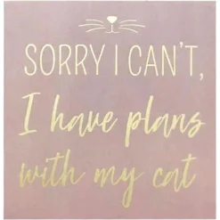 New View "Sorry I Can't, I Have Plans With My Cat" Box Sign