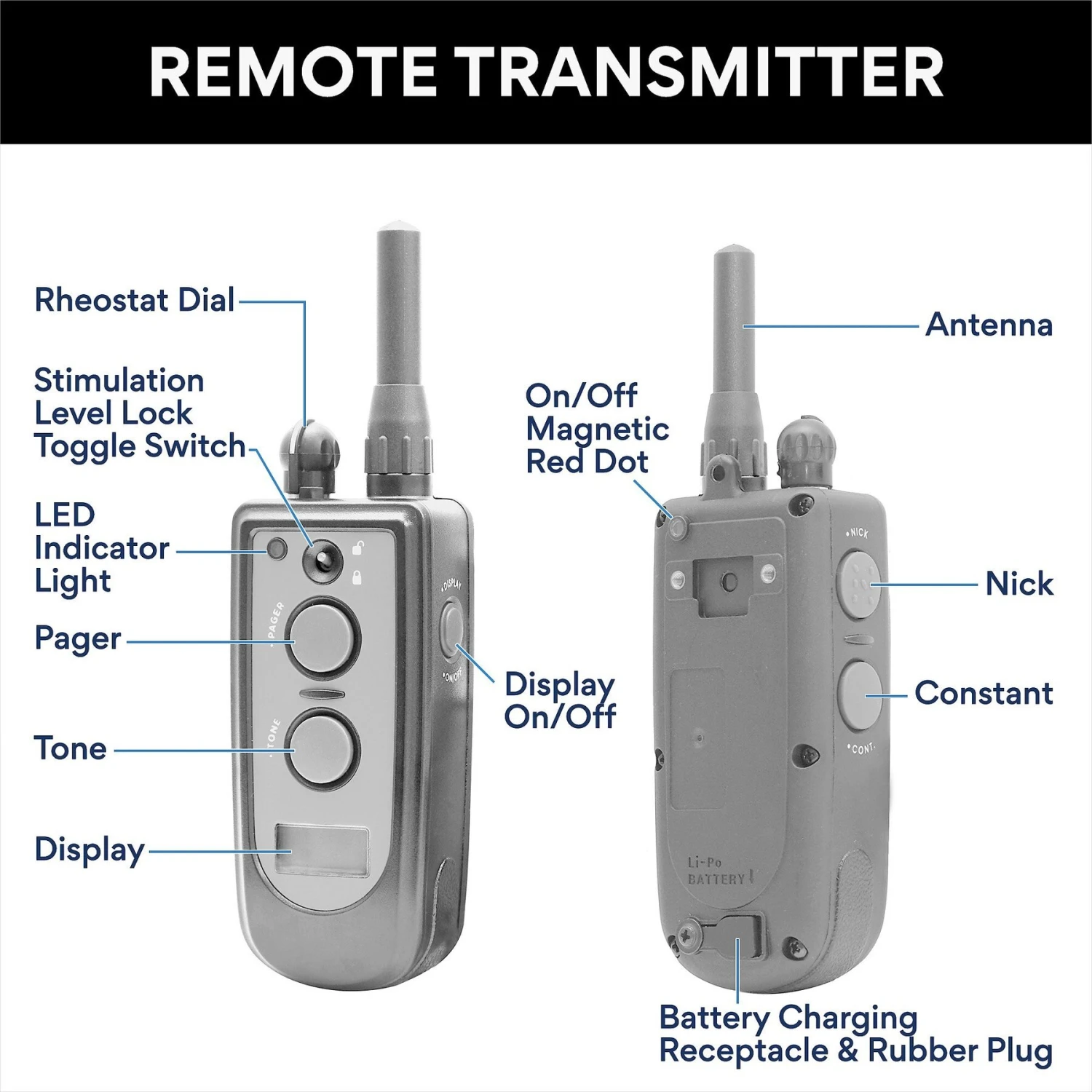 Trainer Dog Collar, Waterproof & Rechargeable With 3/4 Mile Range, 1 Collar 7 Trainer Dog Collar, Waterproof & Rechargeable With 3/4 Mile Range, 1 Collar - Image 7
