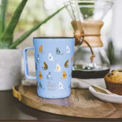 S'ip By S'well Stainless Steel Takeaway Mug, 15-oz, Purrfect Morning -Pawsphoria Sales Store 251280 PT2. AC SS1800 V1599187586
