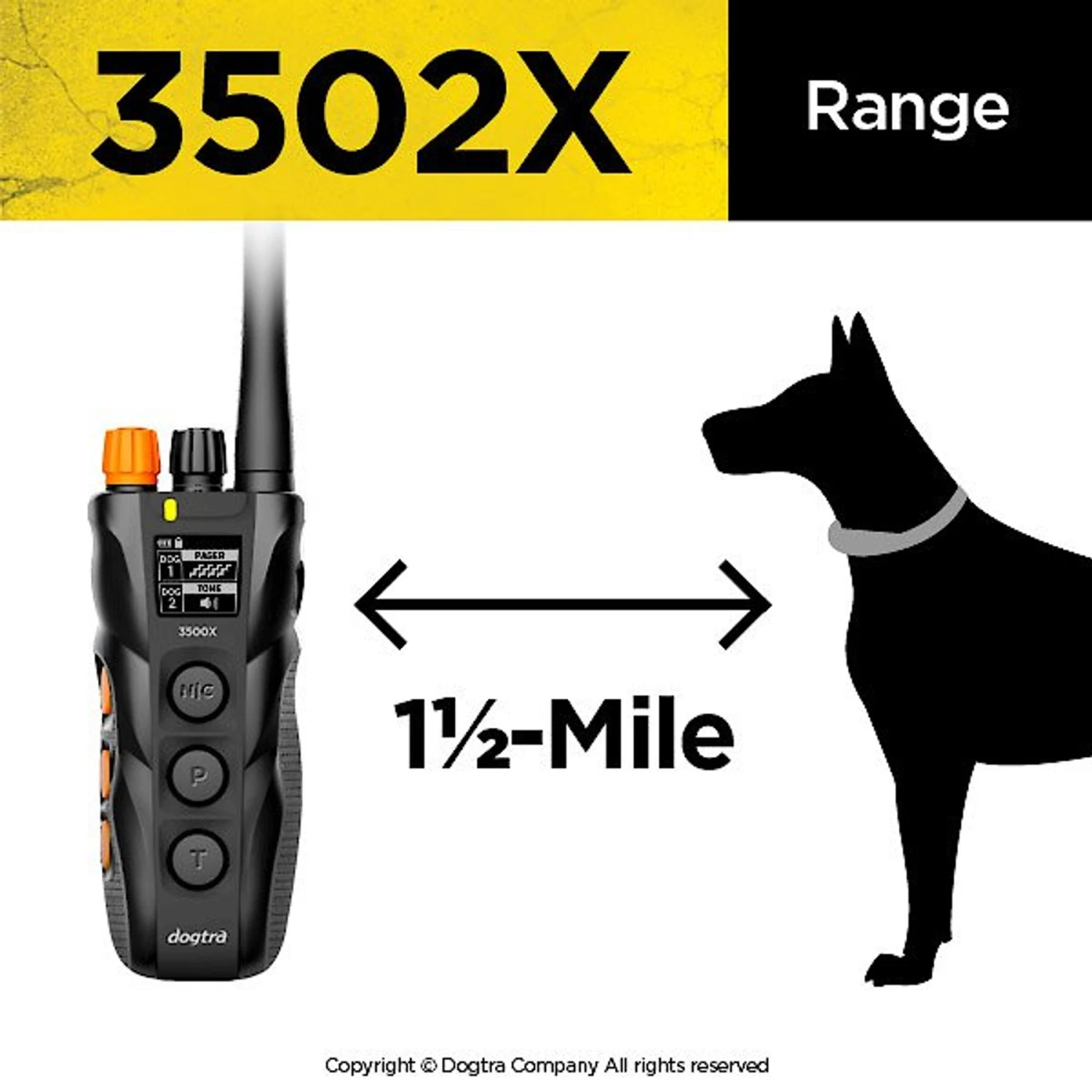 Dogtra 3502X Training E-Collar Waterproof Rechargeable 1.5-mile Range Dog Remote, Black/Orange 7 Dogtra 3502X Training E-Collar Waterproof Rechargeable 1.5-mile Range Dog Remote, Black/Orange - Image 7