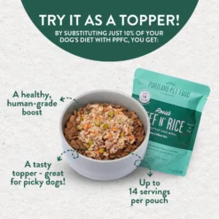 Portland Pet Food Company Rosie's Beef N' Rice Homestyle Wet Dog Food Topper, 9-oz Pouch, Case Of 4 -Pawsphoria Sales Store 252873 PT3. AC SS1800 V1692993973
