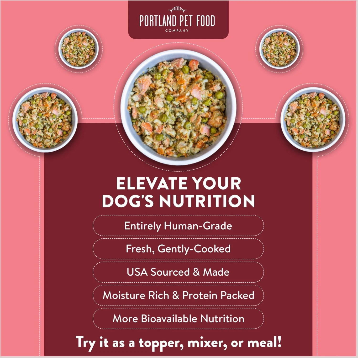 Portland Pet Food Company Wally's Salmon N' Rice Homestyle Wet Dog Food Topper, 9-oz Pouch, Case Of 4 3 Portland Pet Food Company Wally's Salmon N' Rice Homestyle Wet Dog Food Topper, 9-oz Pouch, Case Of 4 - Image 3