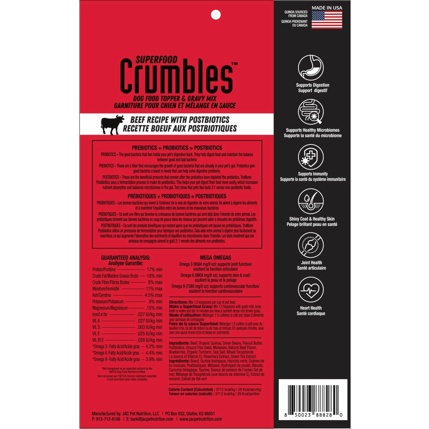 JAC Pet Nutrition Ranch Raised Beef Dehydrated Superfood Dog & Cat Meal Topper 3 JAC Pet Nutrition Ranch Raised Beef Dehydrated Superfood Dog & Cat Meal Topper - Image 3