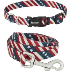 Frisco American Flag Polyester Dog Leash & Frisco American Flag Polyester Dog Collar