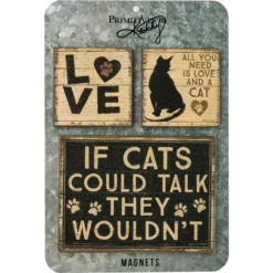 Primitives By Kathy Cat Magnet Set, 3 Count
