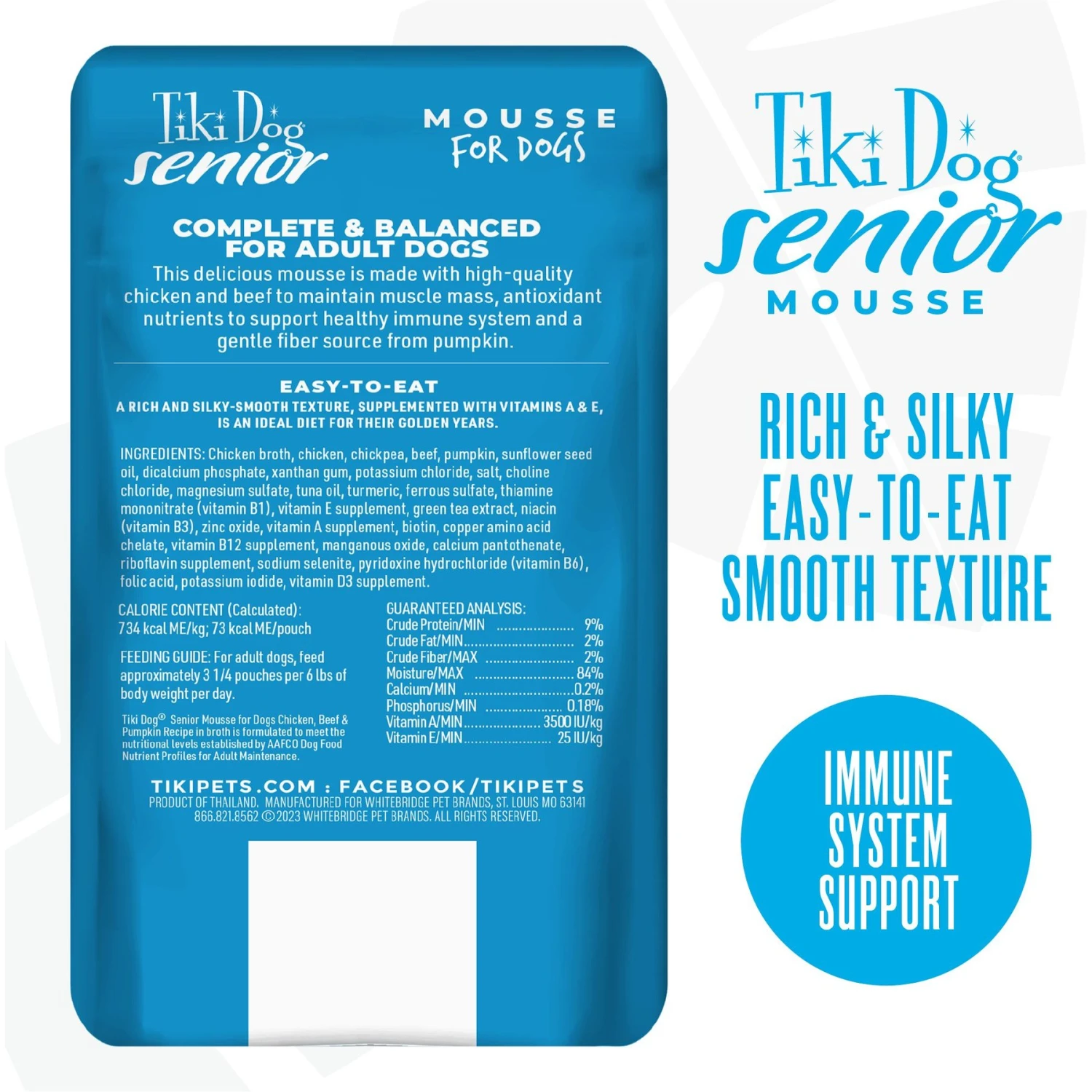 Tiki Dog Aloha Petites Senior Mousse Chicken, Beef & Pumpkin In Broth Grain-Free Wet Dog Food 3 Tiki Dog Aloha Petites Senior Mousse Chicken, Beef & Pumpkin In Broth Grain-Free Wet Dog Food - Image 3