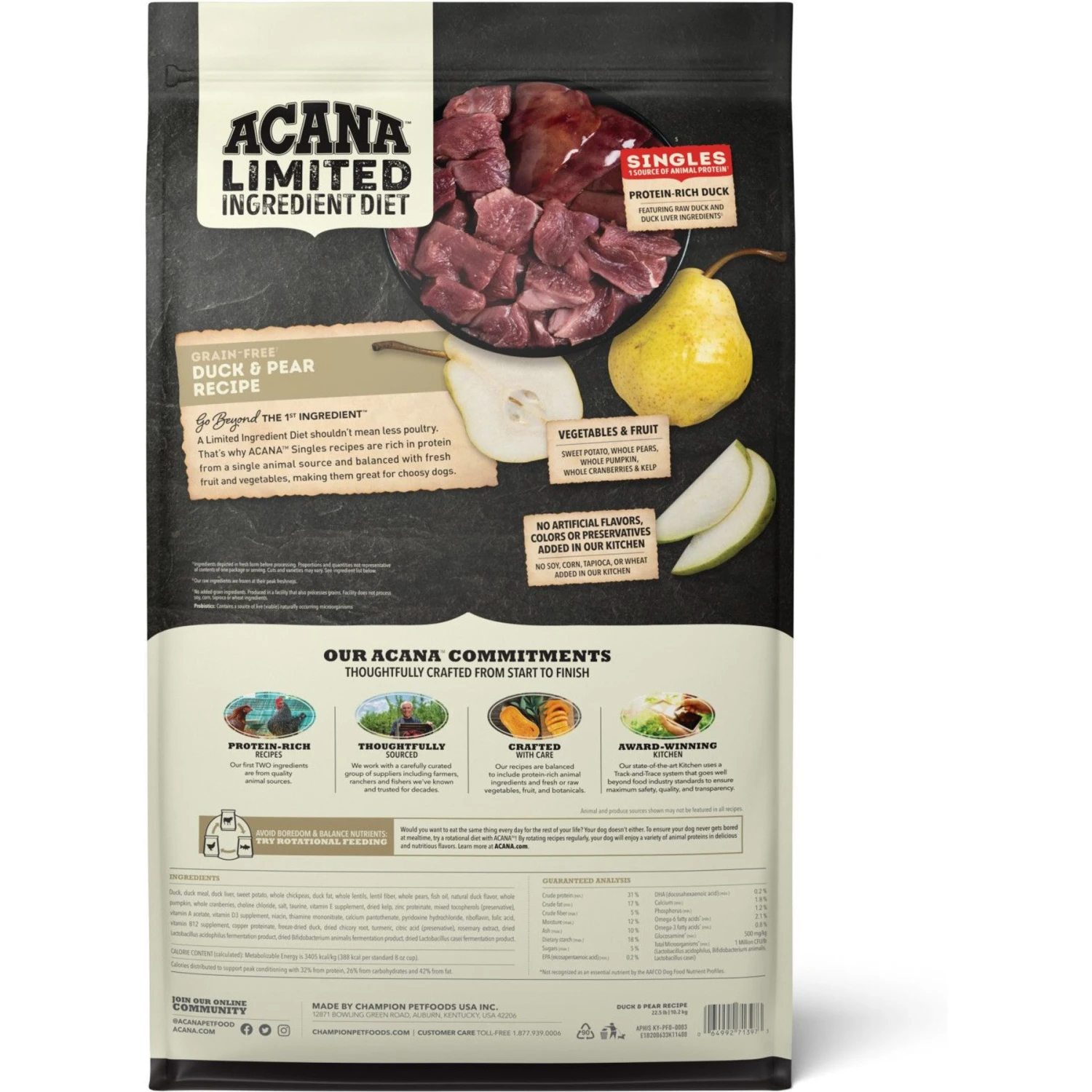 ACANA Singles Limited Ingredient Duck & Pear Grain-Free Dry Dog Food 2 ACANA Singles Limited Ingredient Duck & Pear Grain-Free Dry Dog Food - Image 2