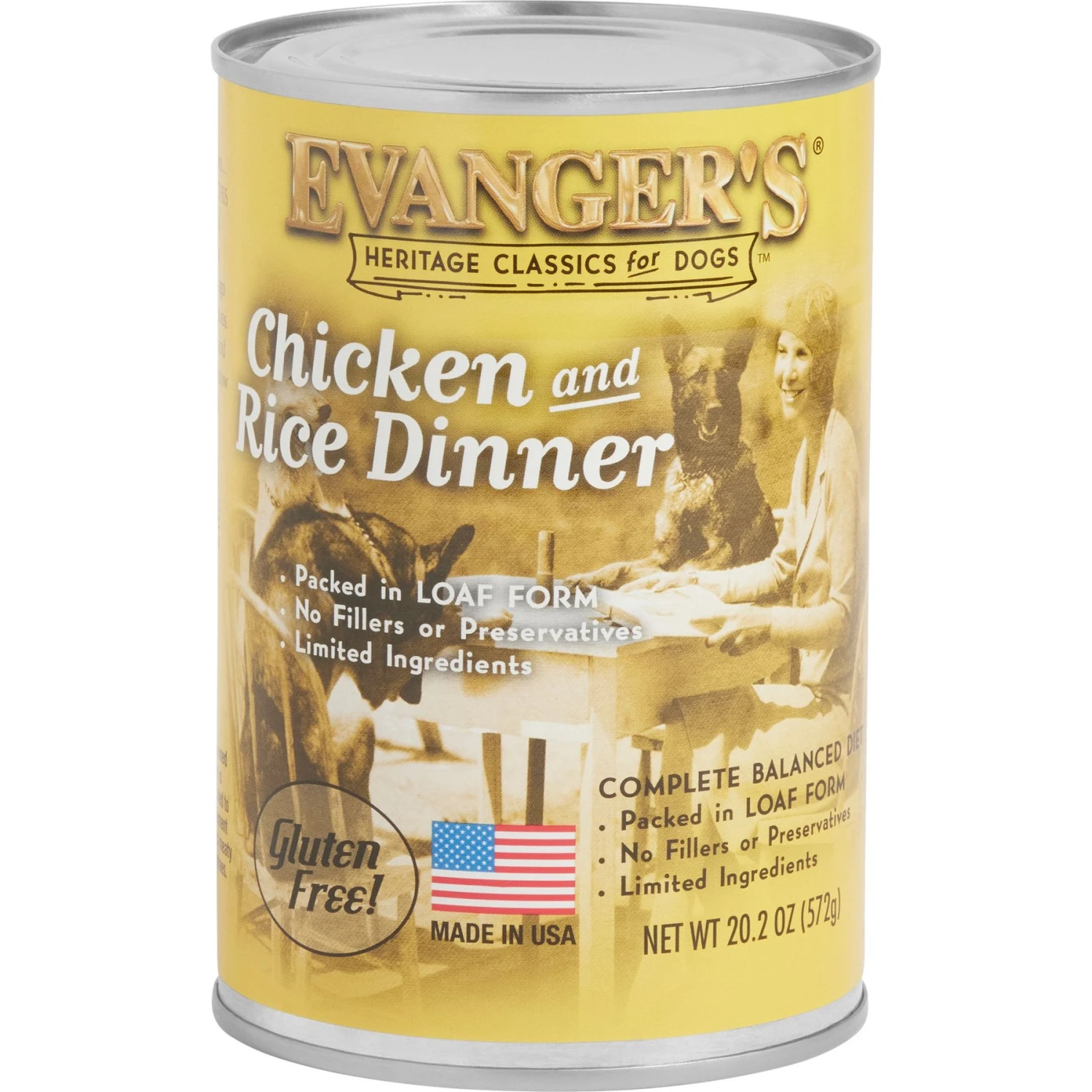 Evanger's Chicken & Rice Dinner Gluten-Free Wet Dog Food, 20.2-oz Can, Case Of 12 1 Evanger's Chicken & Rice Dinner Gluten-Free Wet Dog Food, 20.2-oz Can, Case Of 12