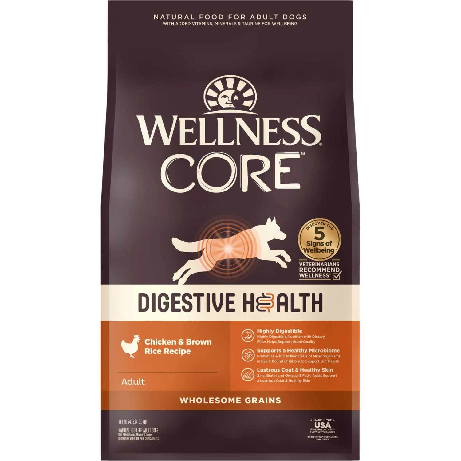Wellness CORE Digestive Health Wholesome Grains Chicken & Brown Rice Recipe Dry Dog Food 1 Wellness CORE Digestive Health Wholesome Grains Chicken & Brown Rice Recipe Dry Dog Food