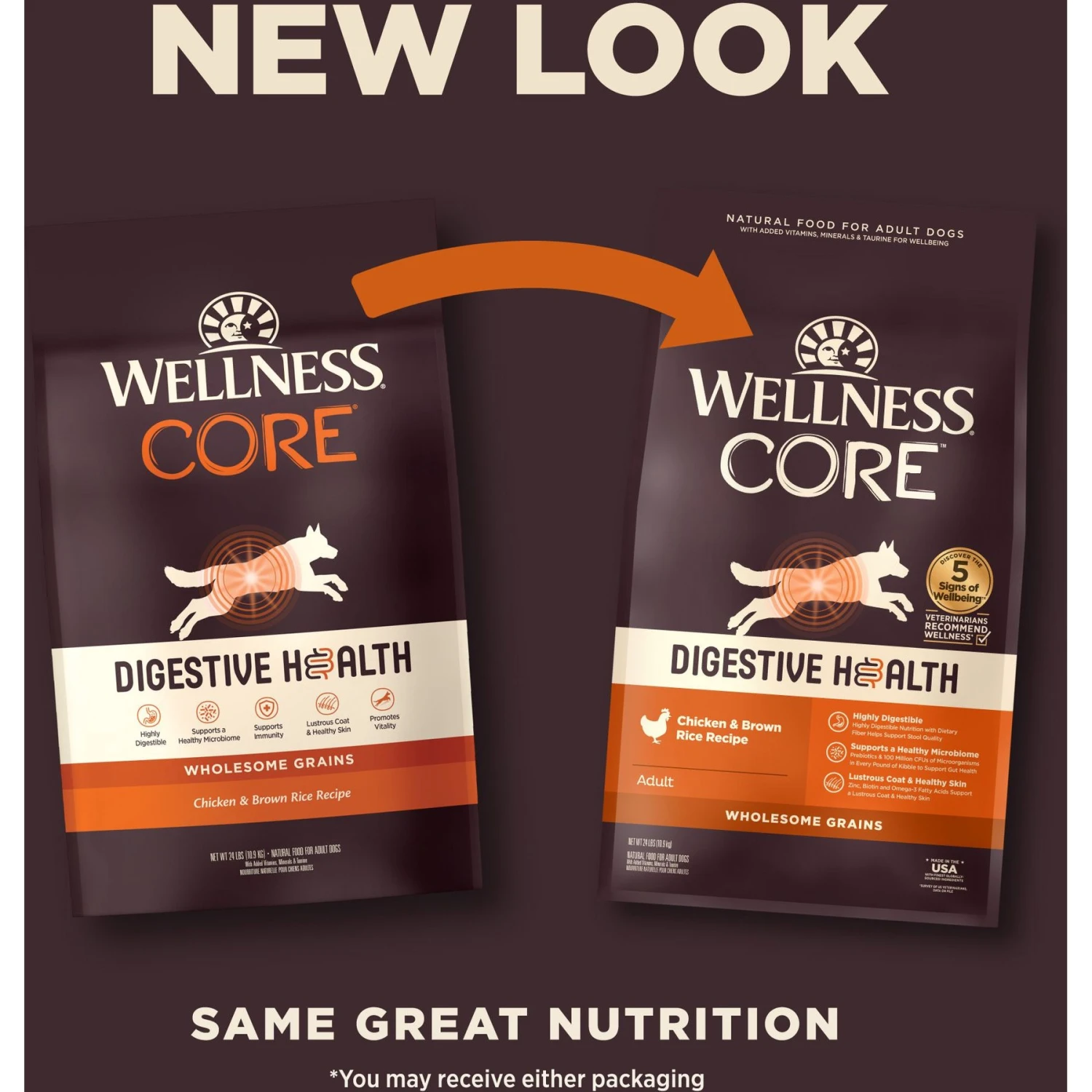 Wellness CORE Digestive Health Wholesome Grains Chicken & Brown Rice Recipe Dry Dog Food 2 Wellness CORE Digestive Health Wholesome Grains Chicken & Brown Rice Recipe Dry Dog Food - Image 2