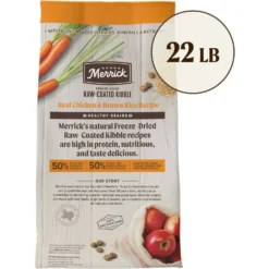 Merrick Healthy Grains Raw-Coated Kibble Real Chicken + Brown Rice Recipe Freeze-Dried Dry Dog Food -Pawsphoria Sales Store 265200 PT2. AC SS1800 V1673561287