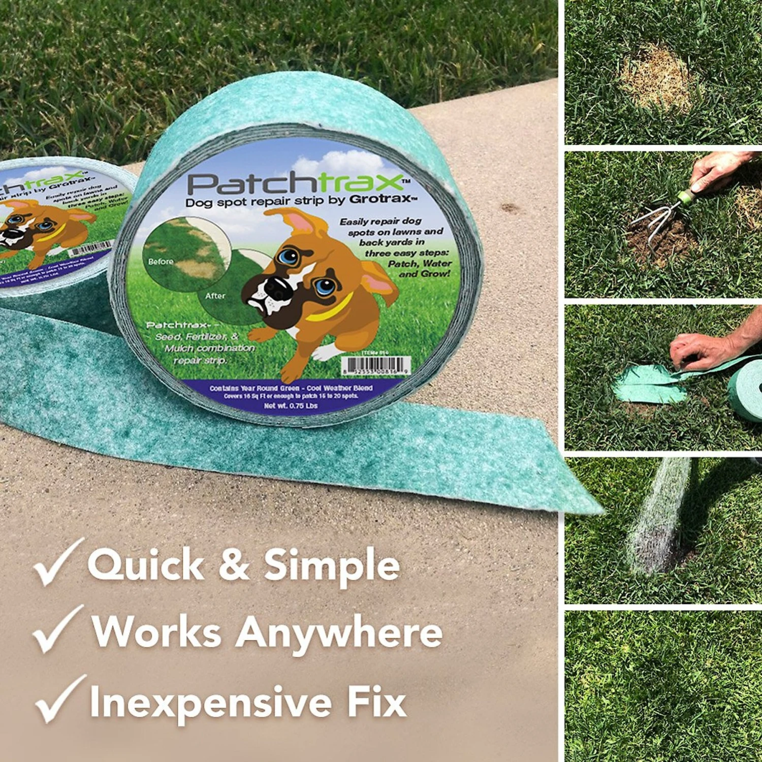 Patchtrax Warm Season Blend Dog Spot Repair Strip 3 Patchtrax Warm Season Blend Dog Spot Repair Strip - Image 3