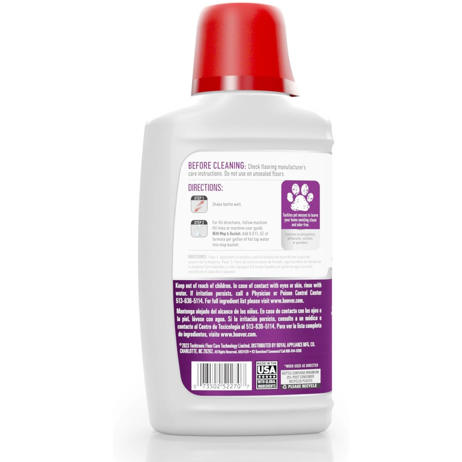 Hoover Paws & Claws Spot & Stain Remover Pre-Mixed Carpet Cleaning Formula, 32-oz Bottle 2 Hoover Paws & Claws Spot & Stain Remover Pre-Mixed Carpet Cleaning Formula, 32-oz Bottle - Image 2