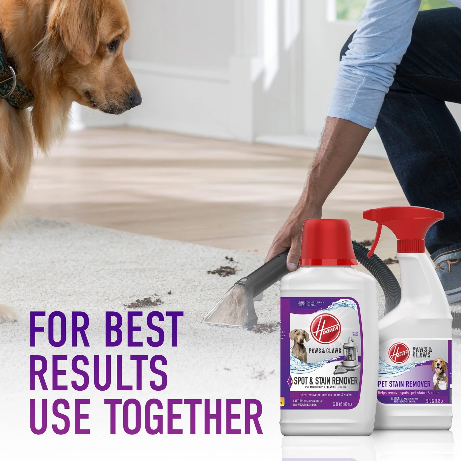 Hoover Paws & Claws Spot & Stain Remover Pre-Mixed Carpet Cleaning Formula, 32-oz Bottle 6 Hoover Paws & Claws Spot & Stain Remover Pre-Mixed Carpet Cleaning Formula, 32-oz Bottle - Image 6