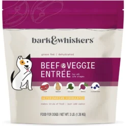 Bark And Whiskers Healthy Pet Essentials Grass Fed Beef Entrée Grain-Free Dehydrated Raw Dog Food, 3-lb Bag